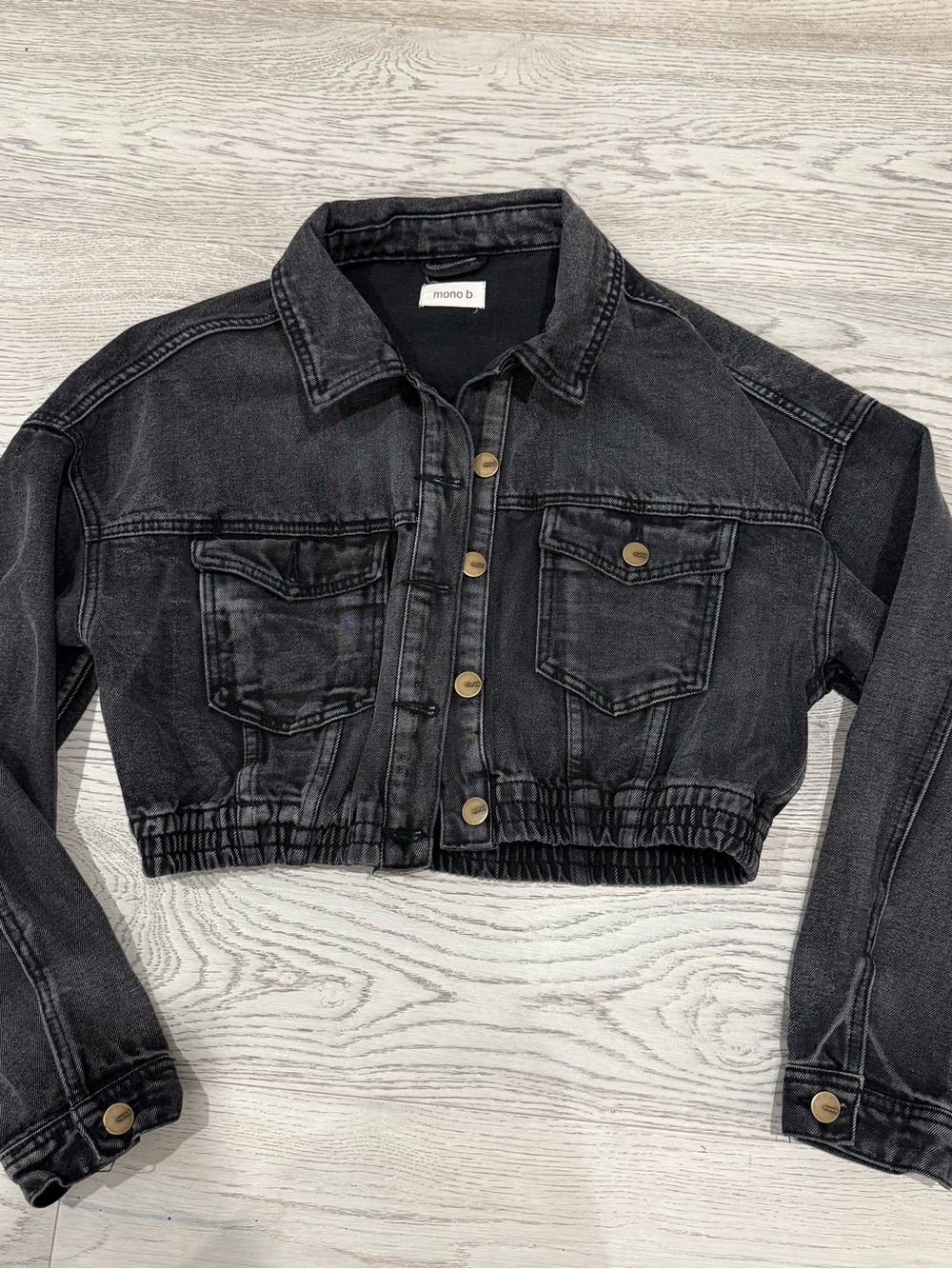 Cropped Black Denim Jacket
